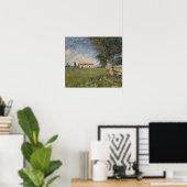 Poster Van Gogh - Ferme Dans Un Champ De Blé (Bureau à domicile)