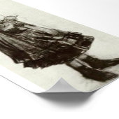 Poster Van Gogh - Fille debout, Tricot (Coin)