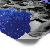 Poster Van Gogh fumant Squelette remastique avec galaxie (Coin)