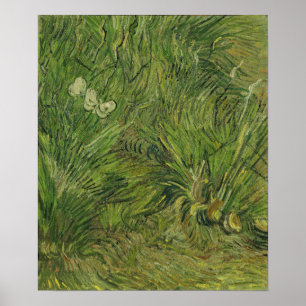 Poster Van Gogh - Garden With Butterflies