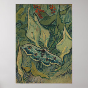 Poster Van Gogh Grand Paon de Nuit Art de la Nature Vinta