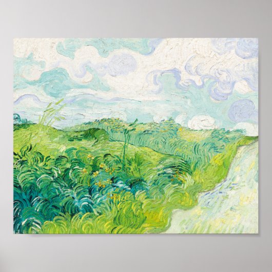 Poster Van Gogh. Green Blé Fields Auvers. Impressionnisme (Devant)