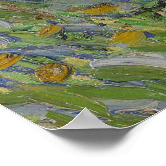 Poster Van Gogh, Herbe longue aux papillons (Coin)