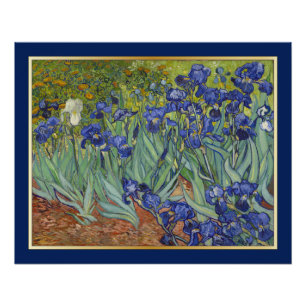 Poster Van Gogh irise des beaux-arts vintages floraux