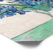 Poster Van Gogh Irises Dans Un Vase Peint (Coin)