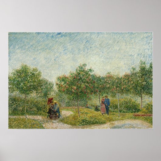 Poster Van Gogh - Jardin À Montmartre Avec Amoureux (Devant)