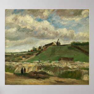Poster Van Gogh - La colline de Montmartre avec carrière