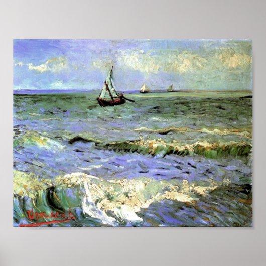 Poster Van Gogh - La mer à Saintes-Maries (Devant)