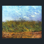 Poster Van Gogh : Le champ de blé avec des pavots et Lark<br><div class="desc">Une belle affiche classique représentant un champ de blé avec des pavots et une larve,  peinte par le peintre néerlandais Vincent Willem van Gogh.</div>
