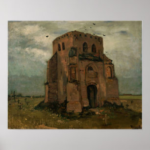 Poster Van Gogh - Le cimetière des paysans', Vieille égli