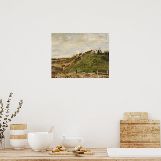 Poster Van Gogh - Montmartre Hill Avec Carrière (Cuisine)