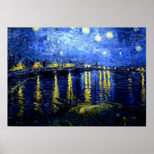 Poster Van Gogh - Nuit étoilée sur le Rhône