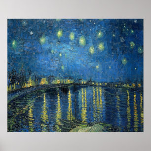 Poster Van Gogh Nuit étoilée sur le Rhône