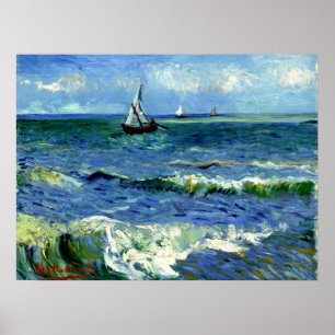 Poster Van Gogh painting, Seascape,