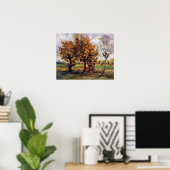 Poster Van Gogh - Paysage Automne Avec Quatre Arbres (Bureau à domicile)
