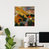 Poster Van Gogh - Paysage avec Maison et Plowman, (Bureau à domicile)