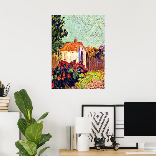 Poster Van Gogh - Paysage, célèbre peinture d'art (Bureau à domicile)
