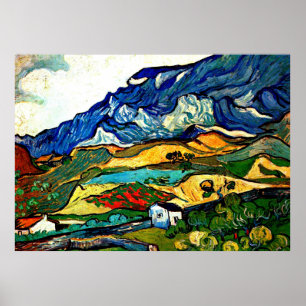 Poster Van Gogh - Paysage de montagne des Alpilles