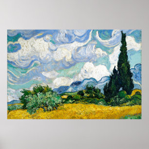 Poster Van Gogh Peinture Art Vintage Blé Champ Cypresse