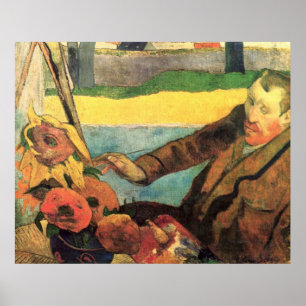 Poster Van Gogh Peinture des tournesols par Gauguin