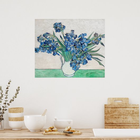 Poster Van Gogh Peinture d'Irises en (1890) (Cuisine)