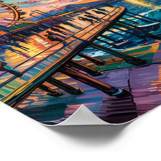 Poster Van Gogh Père Noël Monica Pier Los Angeles Califor (Coin)