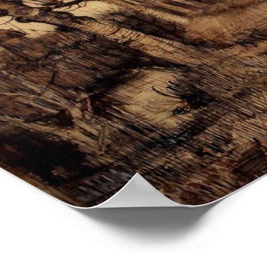 Poster Van Gogh - Pollard Birches (Coin)