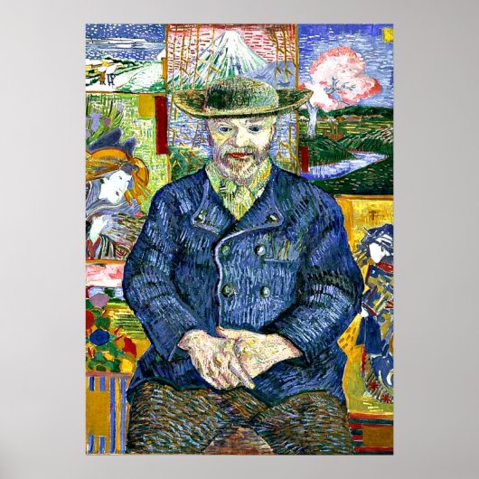 Poster Van Gogh - Portrait de Pere Tanguy, art (Devant)