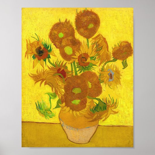 Poster Van Gogh Quinze Tournesols Dans Un Vase Art (Devant)