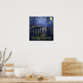 Poster Van Gogh Rhone Starry Night & Courage Citation Pos (Cuisine)