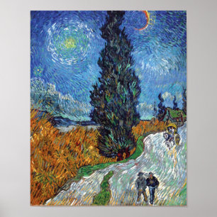 Poster Van Gogh - Route aux cyprès Art fin