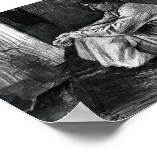 Poster Van Gogh - Sien avec Cigar assis sur le sol (Coin)