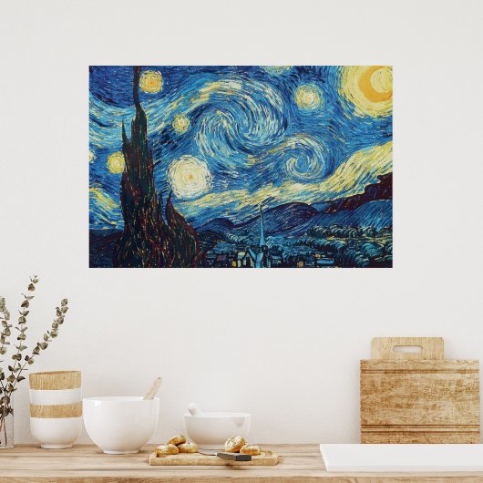 Poster Van Gogh Starry (Cuisine)