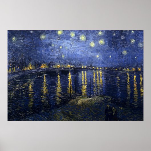Poster van Gogh - Starry Night Over the Rhone (1888) (Devant)