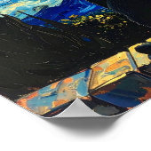 Poster Van Gogh Starry Night with Black Cat (Coin)