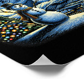 Poster Van Gogh Starry Nuit Noël Snowman hiver Sno (Coin)