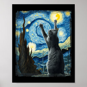 Poster Van Gogh Starry Style de nuit Artiste Russe Bleu