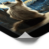 Poster Van Gogh Starry Style Nuit Art Ragdoll Chat (Coin)