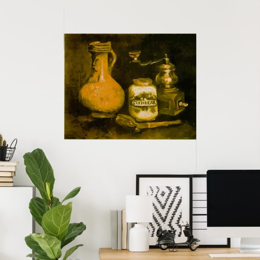 Poster Van Gogh Still Life with Coffee Mill, Pipe and Jug (Bureau à domicile)