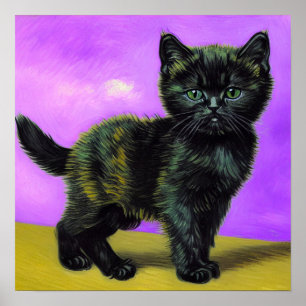 Poster Van Gogh Style Cat