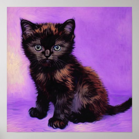 Poster Van Gogh Style Chat pourpre (Devant)