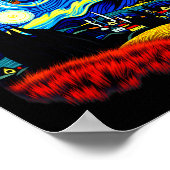 Poster Van Gogh Style Hot Air Balloon Starry Night (Coin)