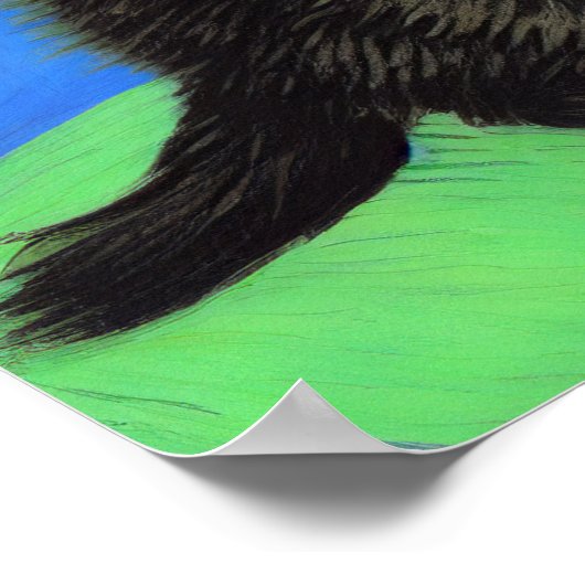 Poster Van Gogh Style Kitten noir (Coin)