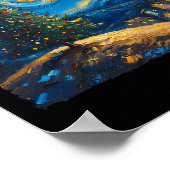 Poster Van Gogh Style La nuit étoilée Vil Arbre de Noël (Coin)