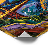 Poster Van Gogh Style San Francisco Golden Gate Bridge (Coin)