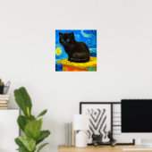 Poster Van Gogh Style Starry Night Cat (Bureau à domicile)