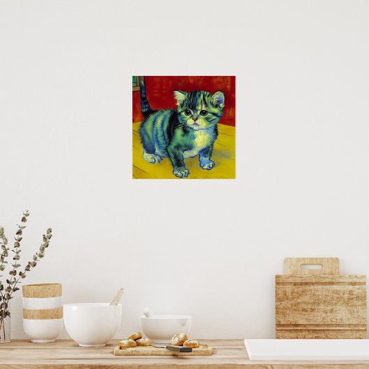 Poster Van Gogh Tabby Cat (Cuisine)