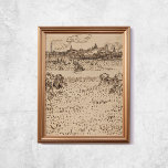 Poster Van Gogh The Harvest Sketches<br><div class="desc">Poster de Vincent Van Gogh,  The Harvest,  1888. Vieille peinture célèbre avec les croquis de l'artiste dans les tons crème. Licence CCO,  domaine public art. Cadre non inclus.</div>