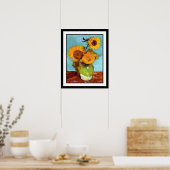 Poster Van Gogh - Three Sunflowers In A Vase (Cuisine)