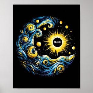 Poster Van Gogh Total Solar Eclipse 8 avril 2024